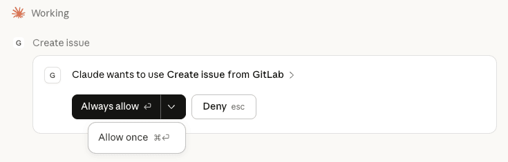 Grant Claude permission to create an issue in the project
