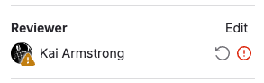 The warning status indicating a reviewer has requested changes.