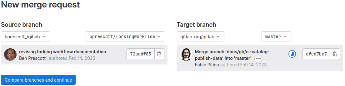 Selecting branches